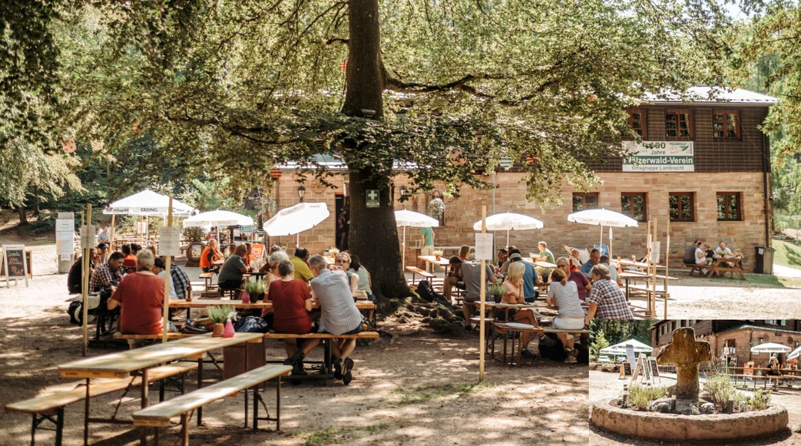 Ob draußen oder drinnen – im Waldhaus findet sich immer ein Plätzchen, rund 400 gibt es insgesamt. | © Pfälzerwald-Verein